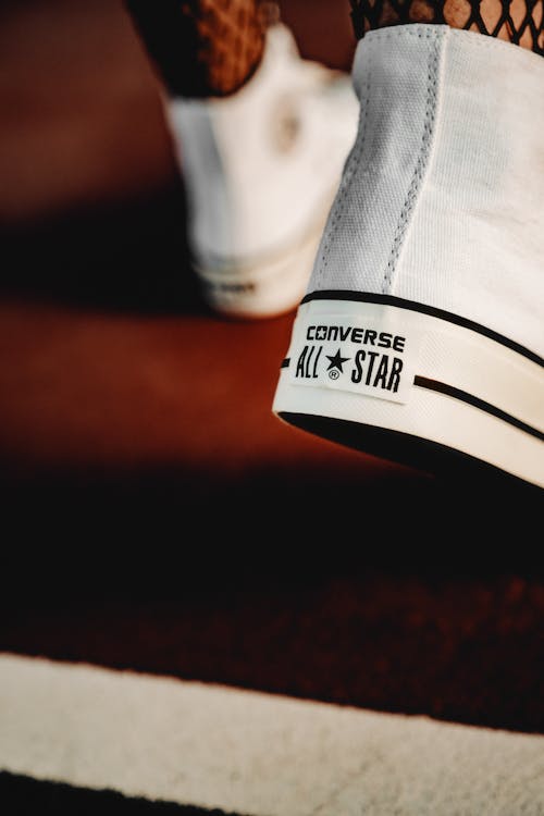 Converse Logo on Back of White Sneaker