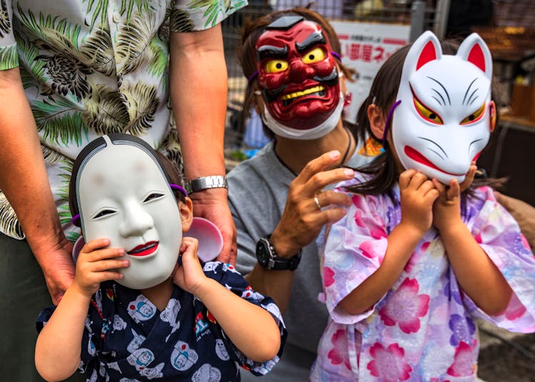 Children In Masks For Halloween