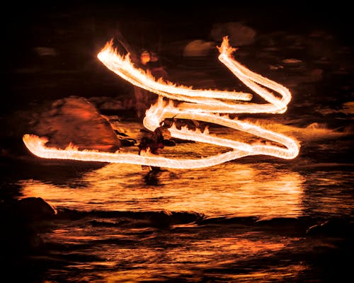 Fire Performance in Water at Night
