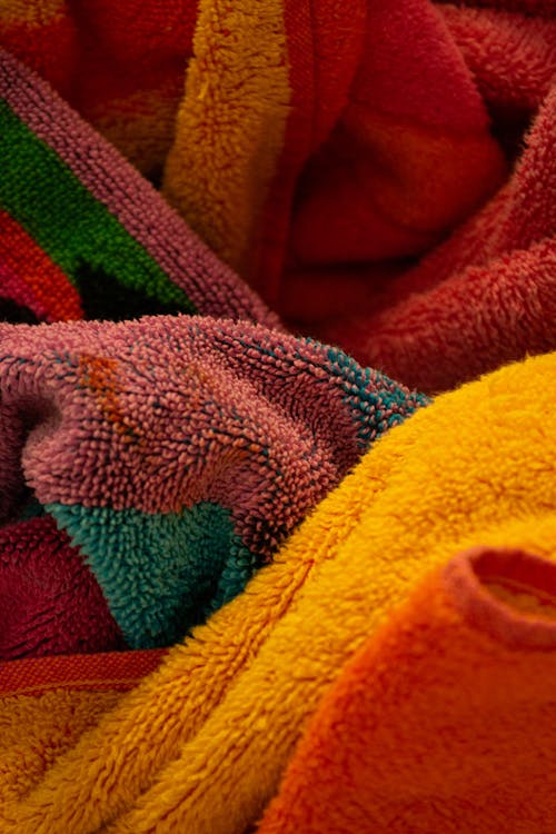 Close-up of a Colorful Towel Cloth
