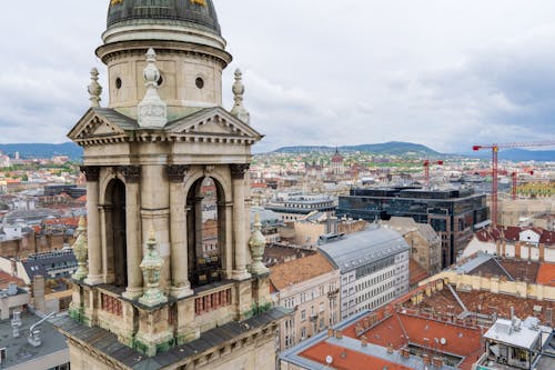 Tower of St Stephens Basilica in Budapest