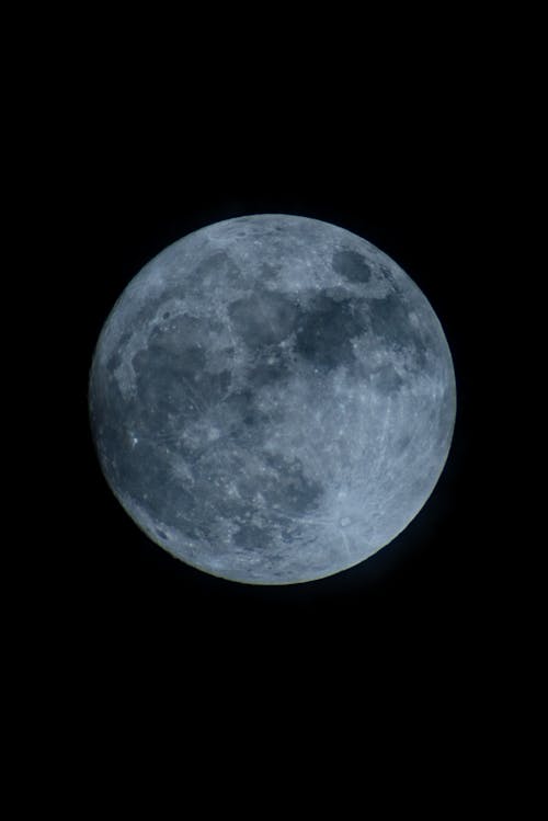 Full Moon on Black Background