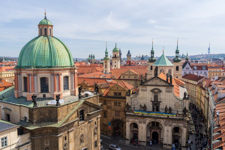 Dome Of The St. Francis Of Assisi Church In Prague, Czech Republic