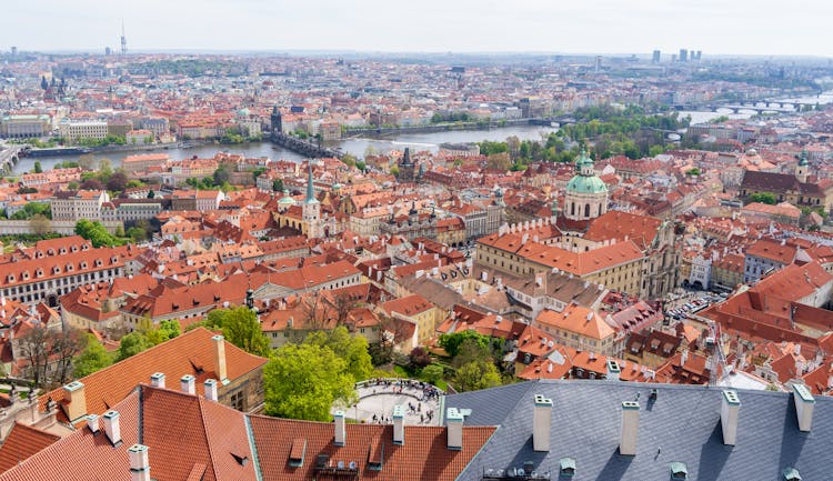 Cityscape With Rooftops Of Prague