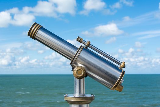 Free stock photo of clouds, coin operated telescope, sea