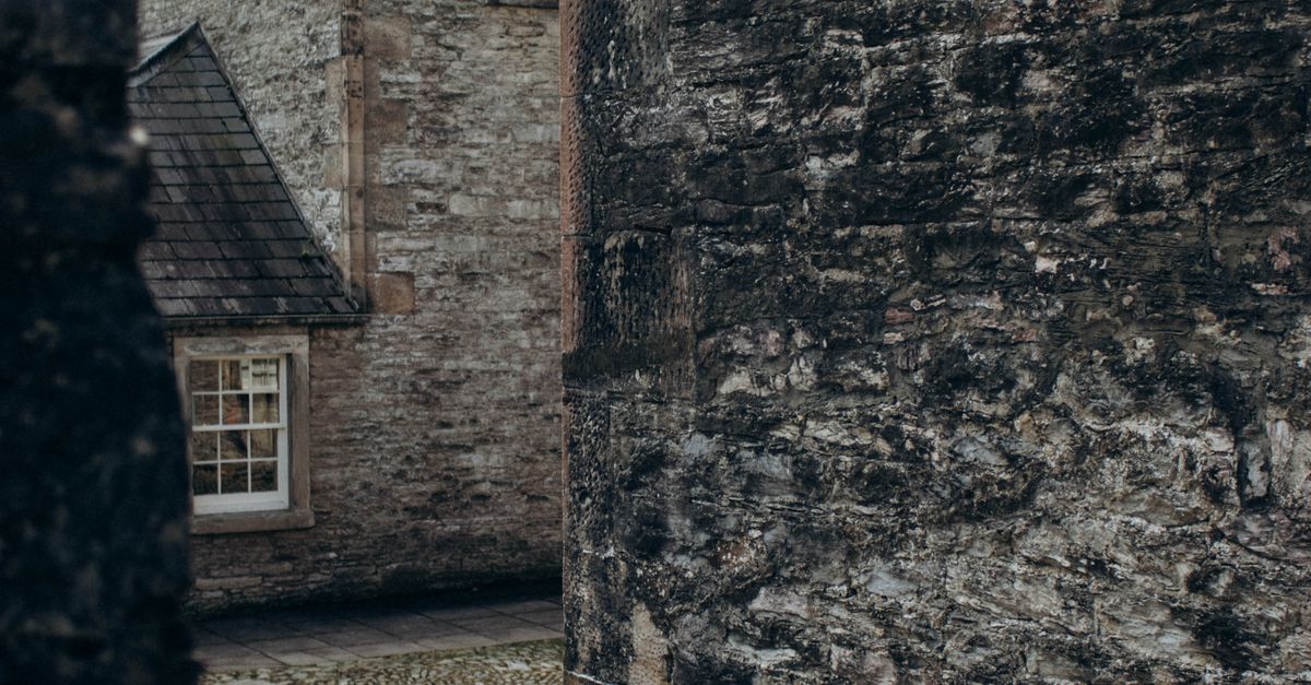 Cobblestone Building Ruine Stone Building and Cobblestone Pavement · Free Stock Photo