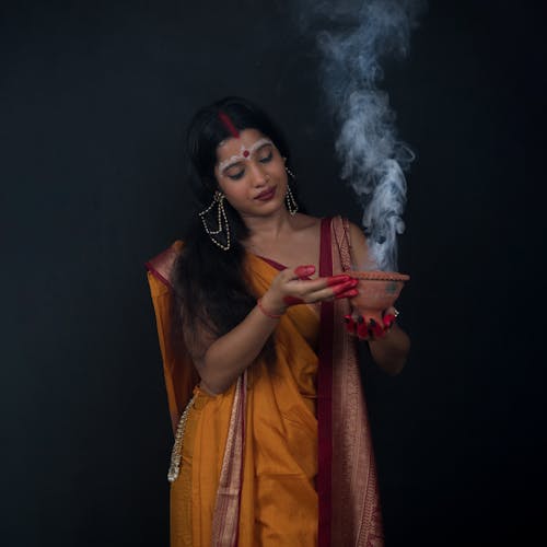 Woman in a Traditional Indian Dress