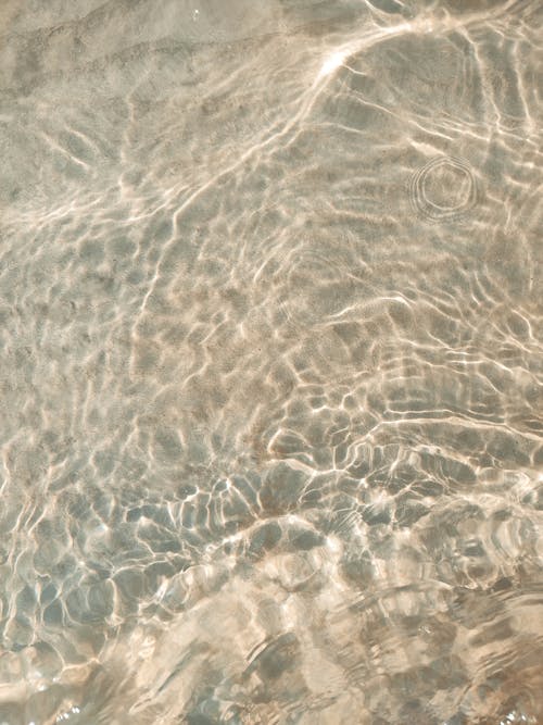 View of Clear Water and Sand on the Bottom
