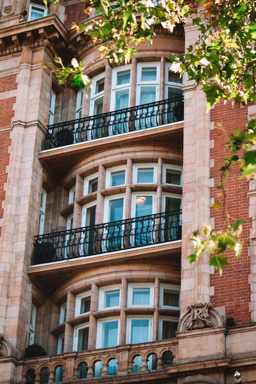 Windows and Balconies in Building