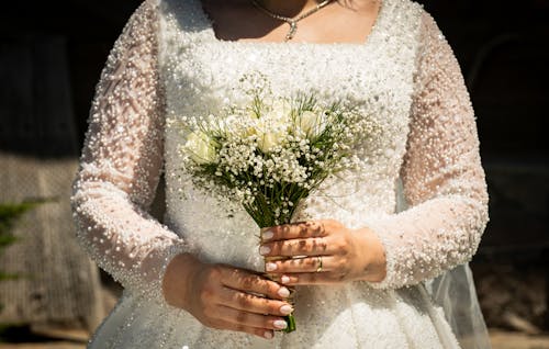 결혼 사진, 끈, 부케의 무료 스톡 사진