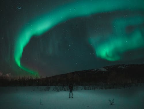 Photo D'une Personne Sous Le Ciel Nocturne