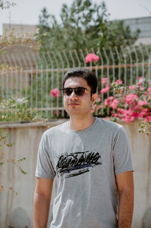 Man in T-shirt and Sunglasses