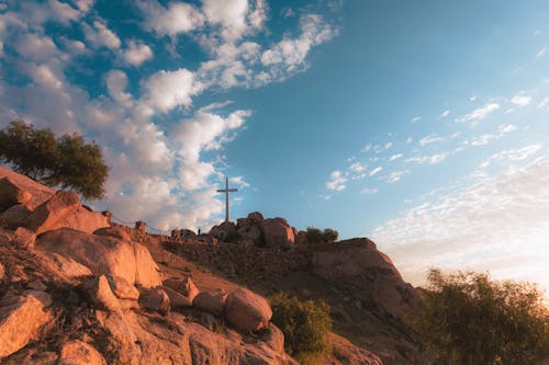 Cross over Rocks on Hill