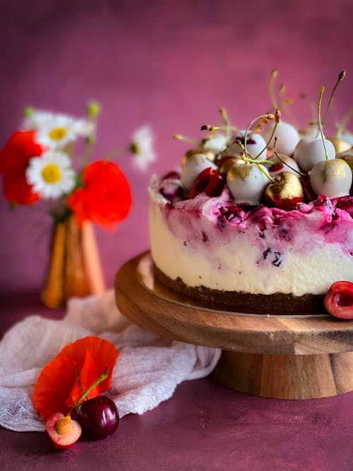 White Chocolate Cheesecake With Cherry Jam