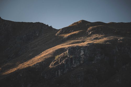 Arid Peak of the Mountains in the Shadow