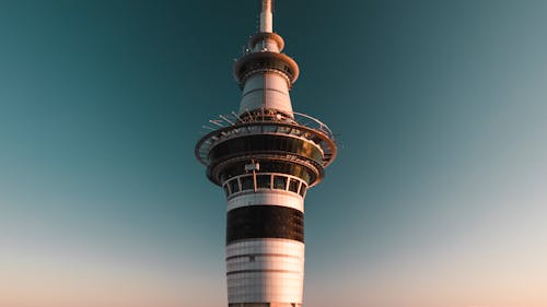 Clear Sky around Sky Tower in Auckland
