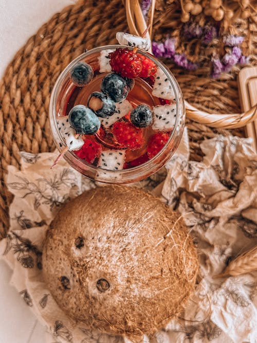 Drink with Fruit and Coconut near