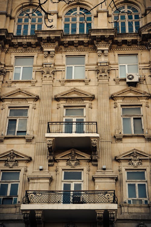 Classical Facade of Tenement House in Baku, Azerbaijan