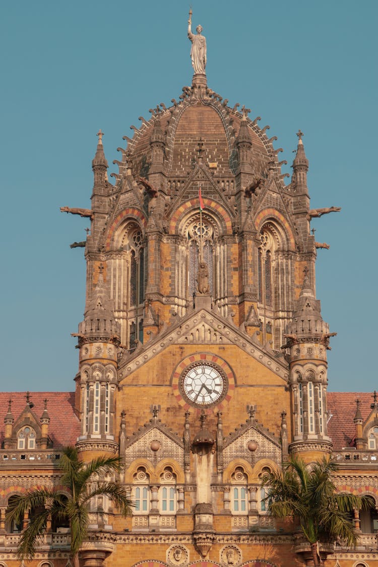 Tower Of Chhatrapati Shivaji Terminus Railway Station In Mumbai