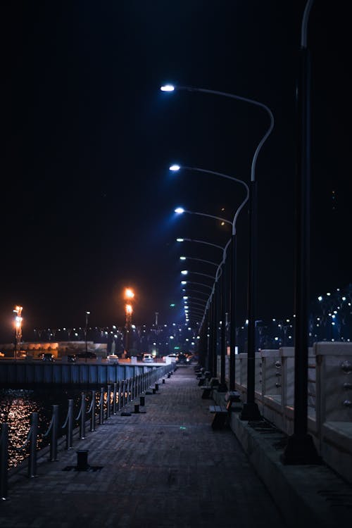 Quay in City at Night