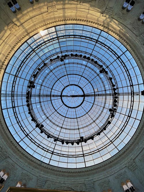 Imagine de stoc gratuită din cupolă, fotografiere verticală, galleria vittorio emanuele al ii-lea