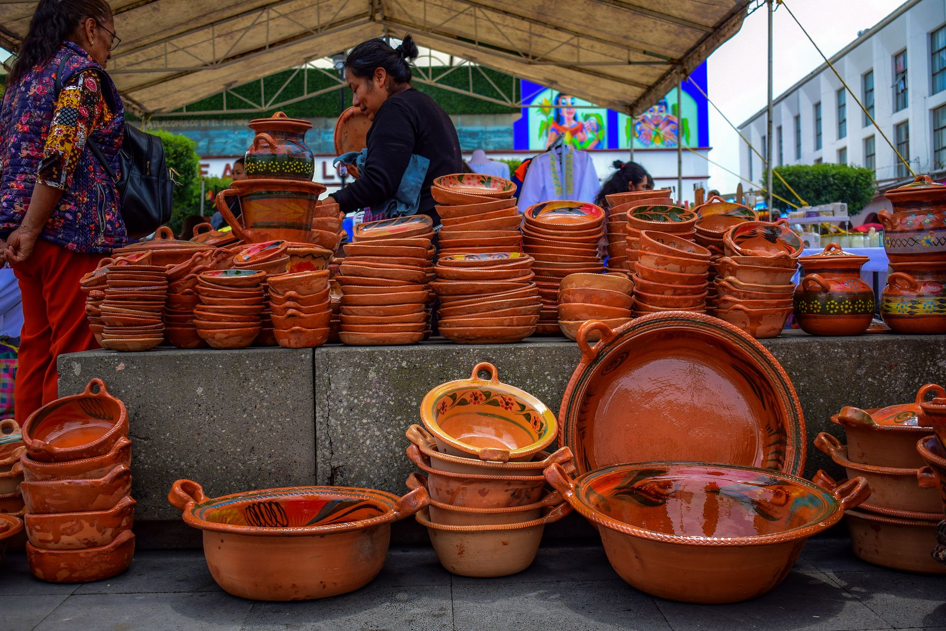 Pottery at a Marketplace