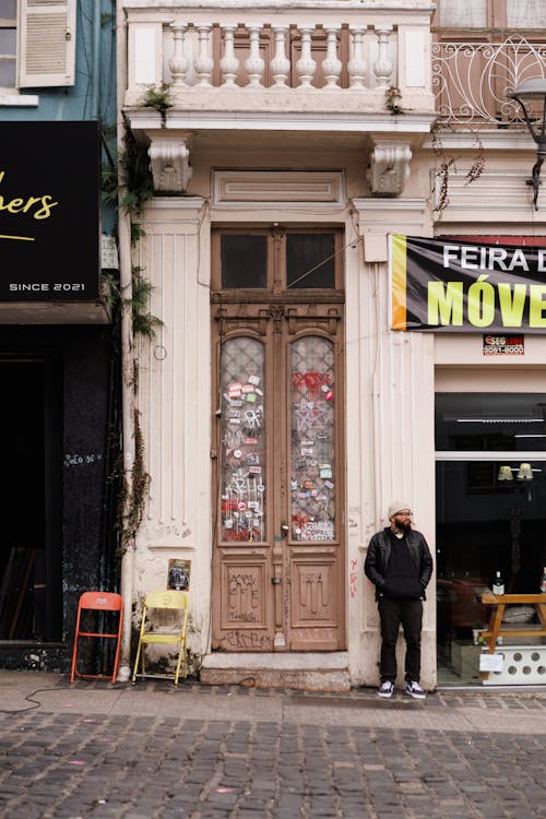 Man Standing near Street in Curitiba in Brazil