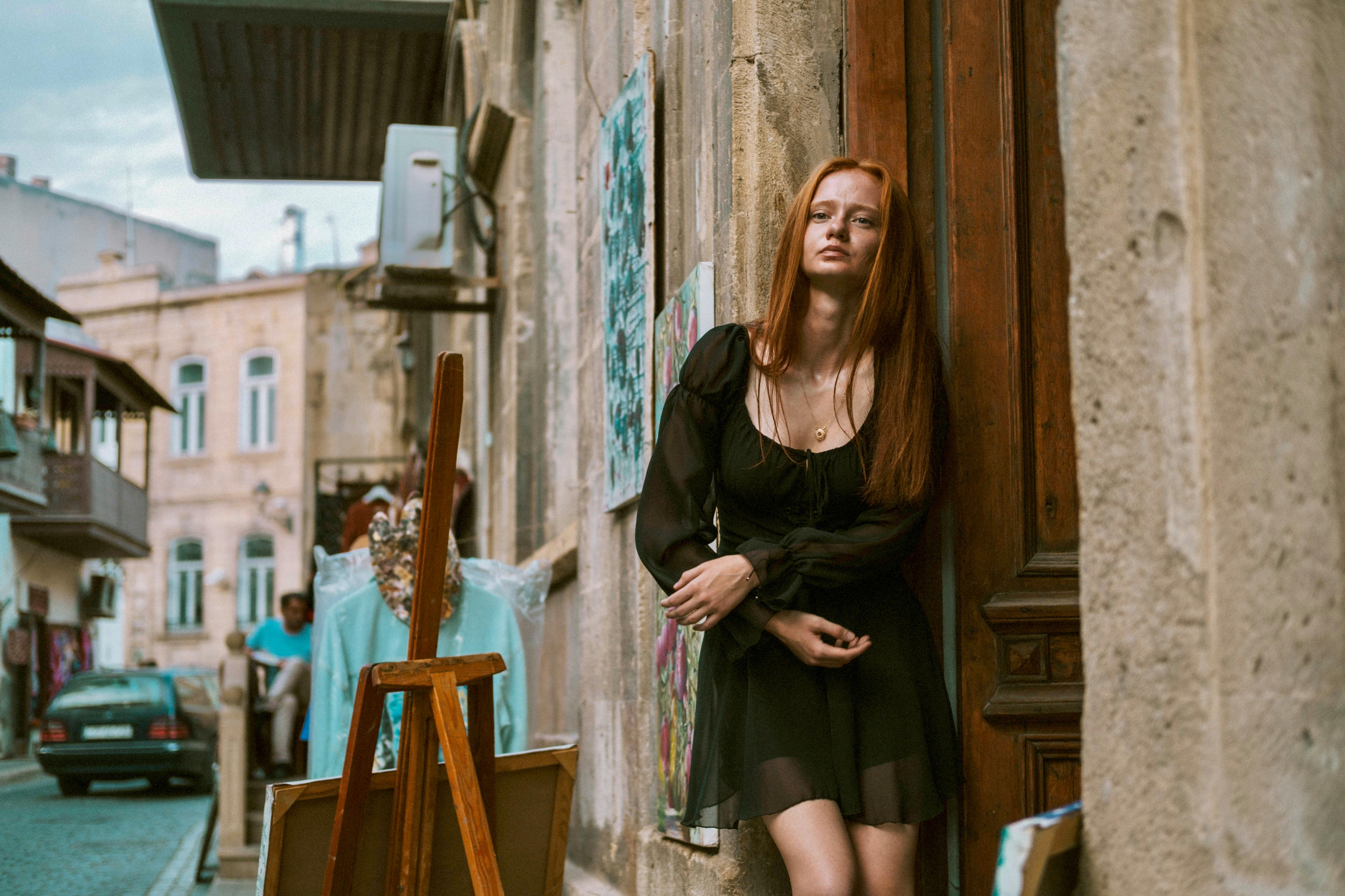 Woman in Black Dress in Old Town in Baku · Free Stock Photo