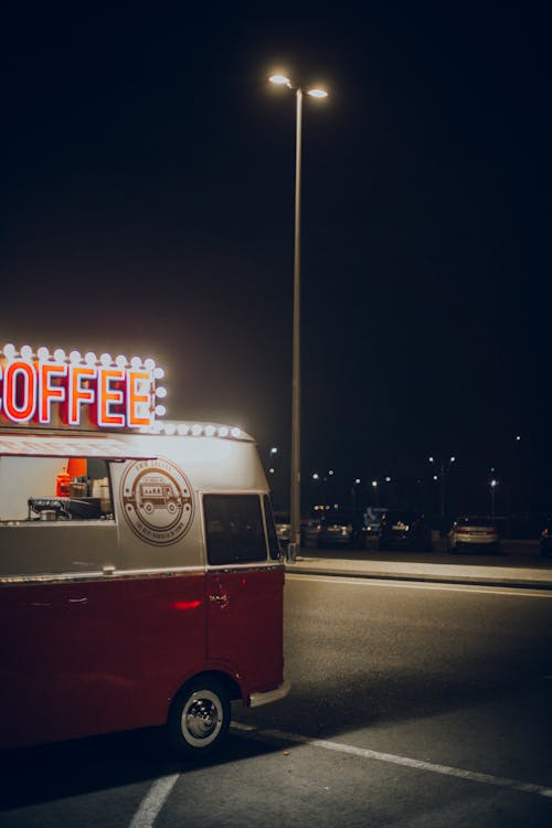 Food Truck by the Street at Night