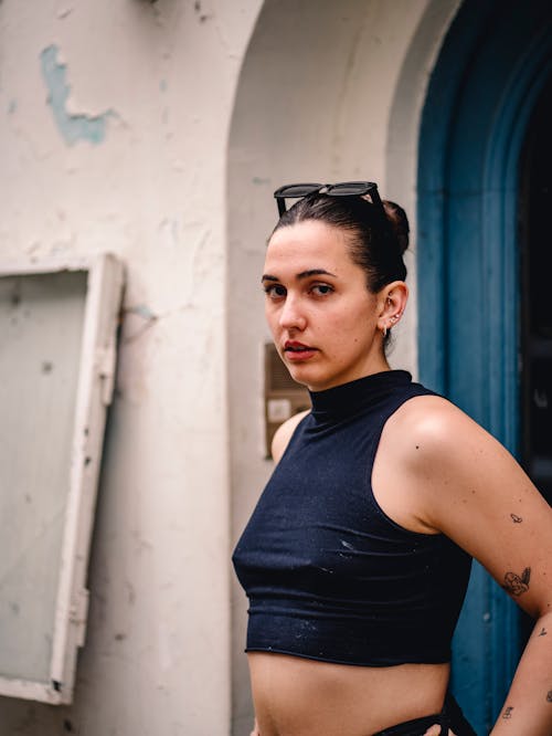 Portrait of Woman in Black Top