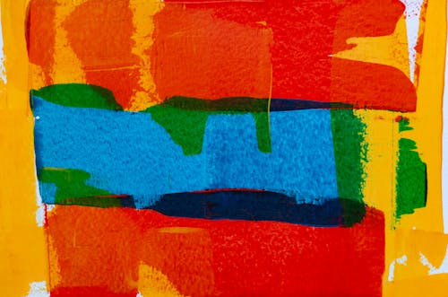 Blue, Red, and Green Abstract Painting