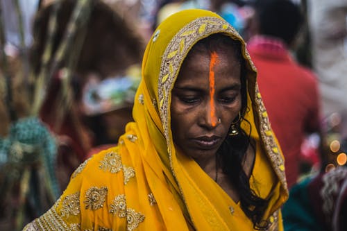 A Hindu Woman Wearing a Veil 