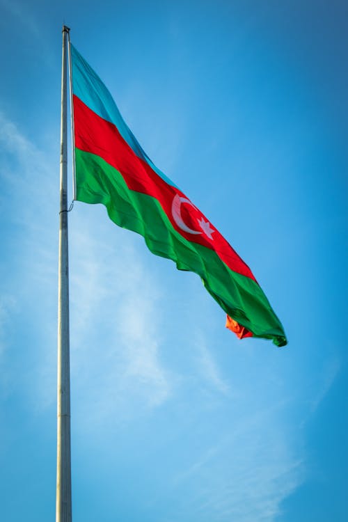 azerbeycan, bayrak, bayrak direği içeren Ücretsiz stok fotoğraf