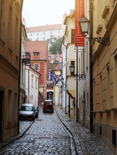 Narrow Street in the Old Town of Bratislava, Slovakia