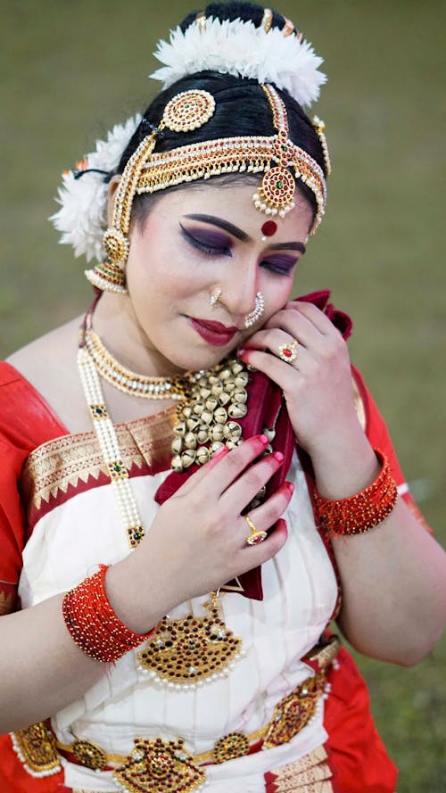 Portrait of Woman in Traditional Indian Outfit
