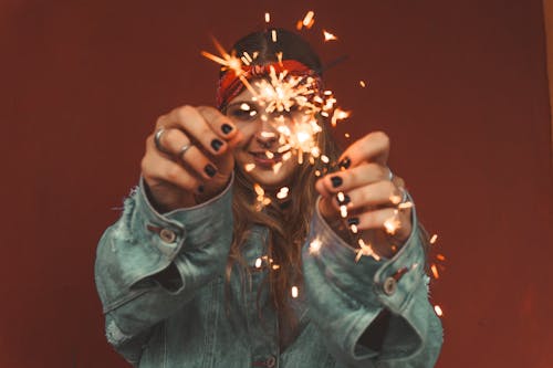 Woman Holding A Sparkler