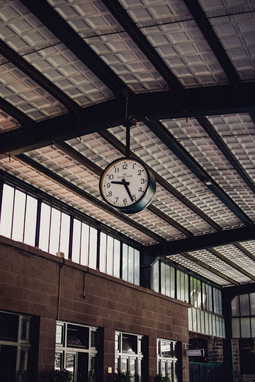 Inside of a Station with a Clock
