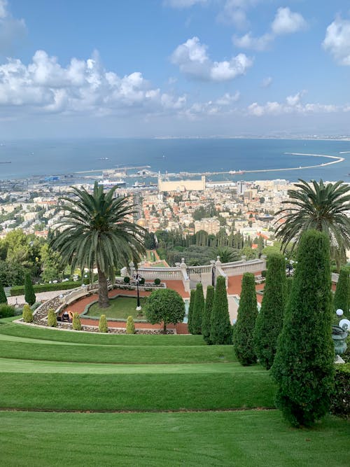 Kostnadsfri bild av bahai trädgård haifa, haifa, hav