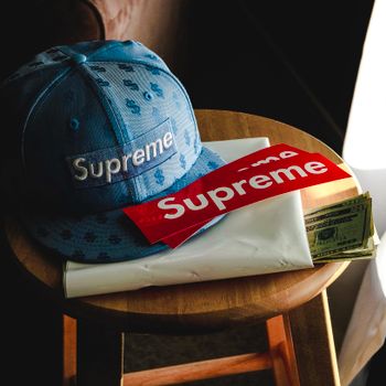 Black and Red Supreme Cap