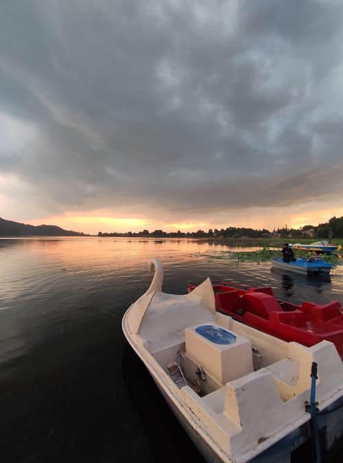 Free stock photo of blue lake, dal lake, golden sunset