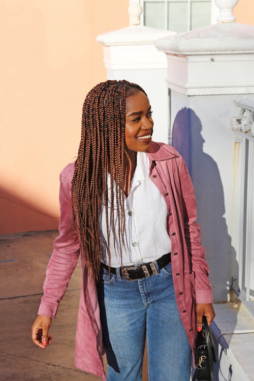 Woman Wearing Pink Coat