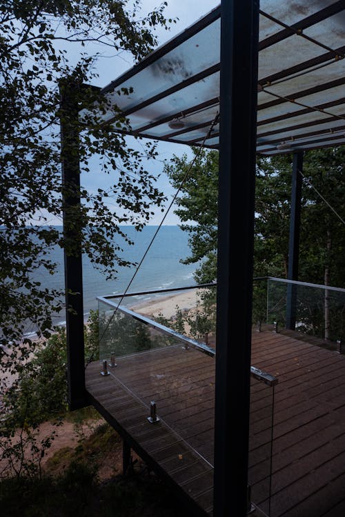 Modern Observation Deck over Seashore