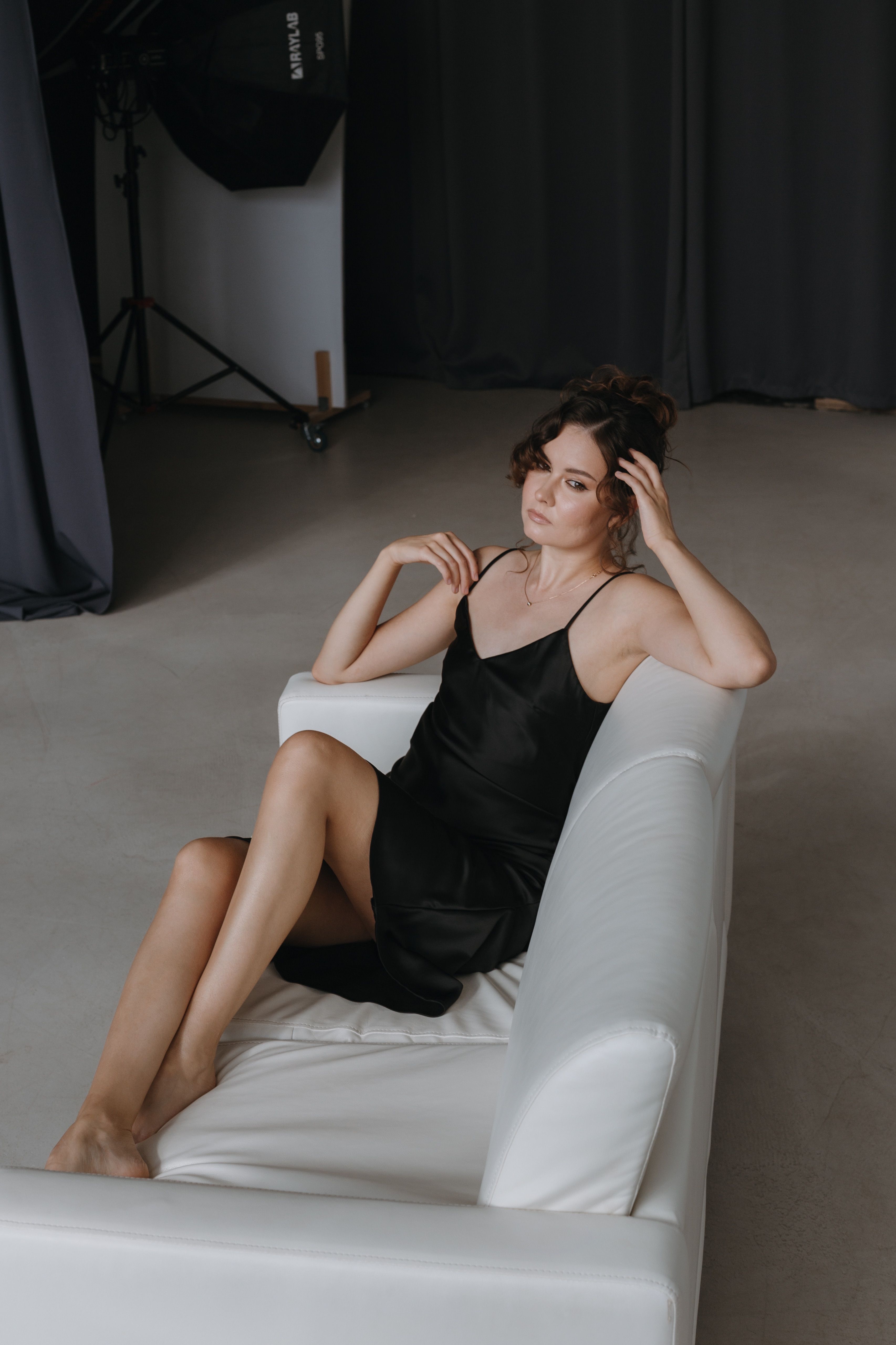 Satin cowl neck midi dress date night outfit