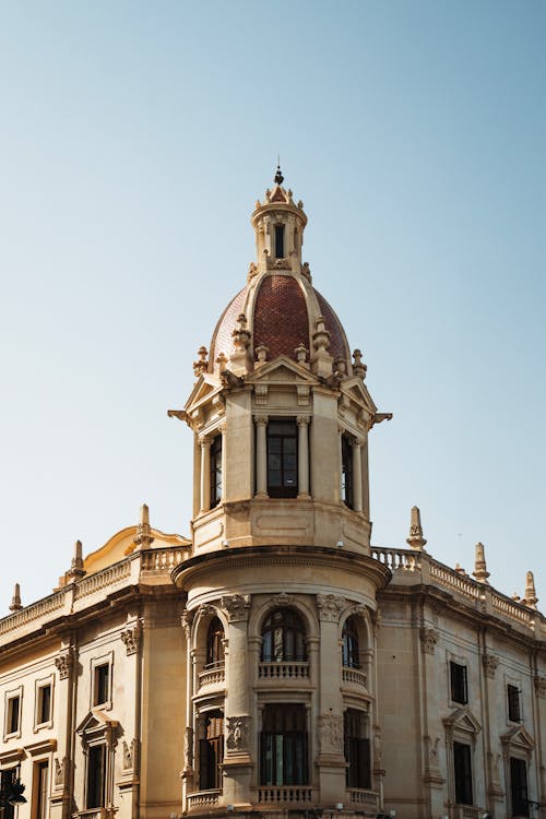 Facade of the Valencia Town Hall, Plaza del Ayuntamiento, Valencia, Spain