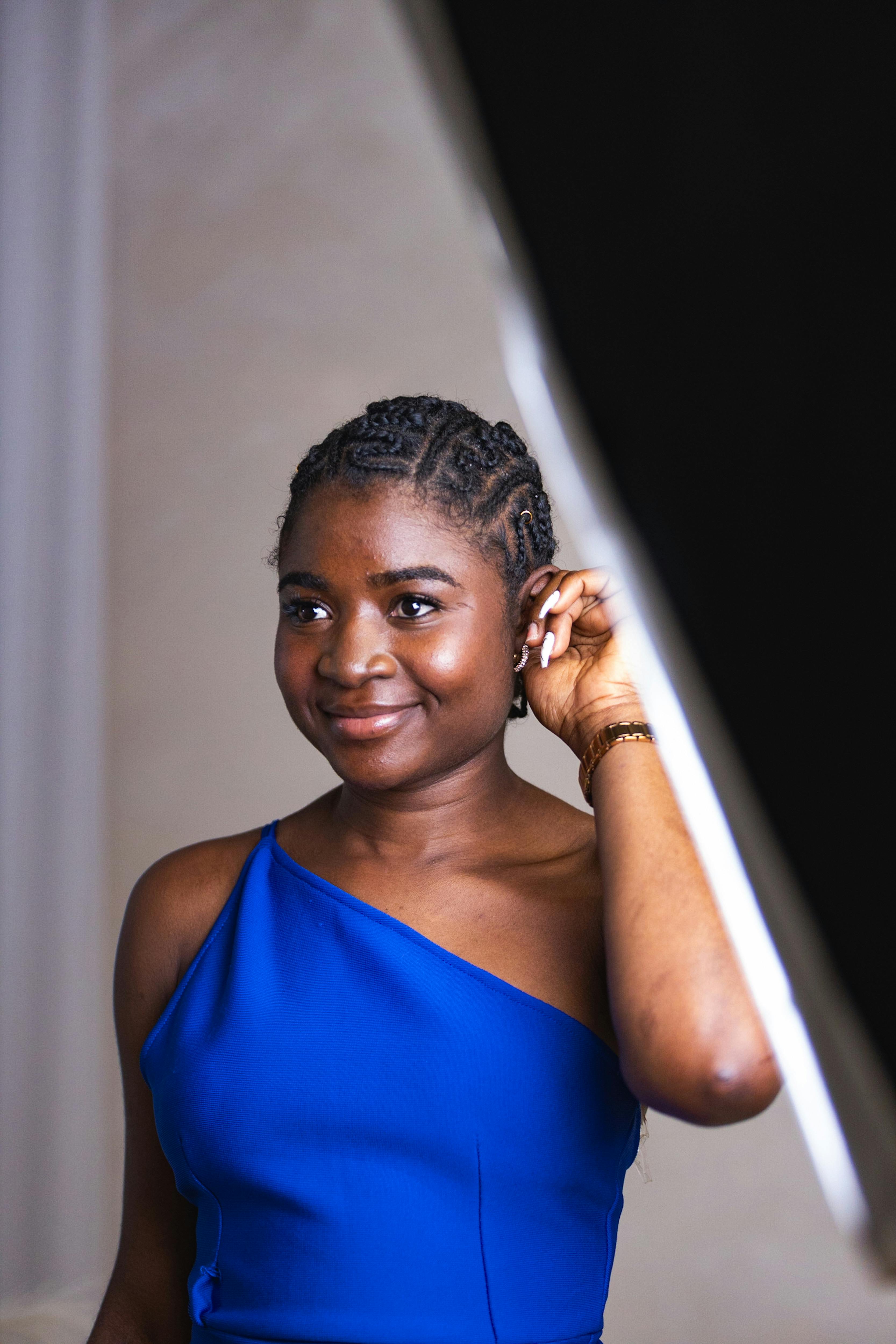 Portrait of African Woman Wearing Blue Dress · Free Stock Photo
