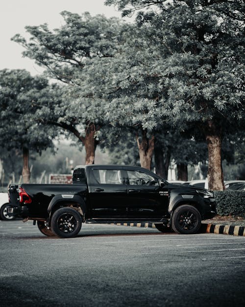 Black Toyota Hilux Pickup Truck in the Parking Lot