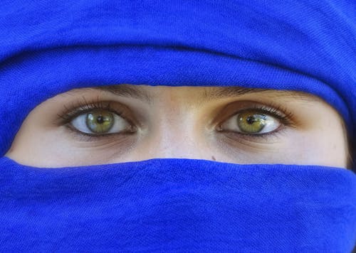 Woman in Blue Niqab