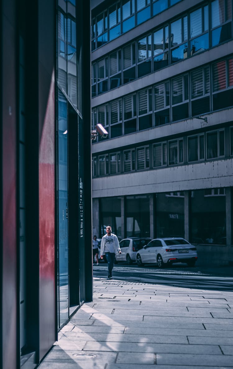 City Street With An Office Building