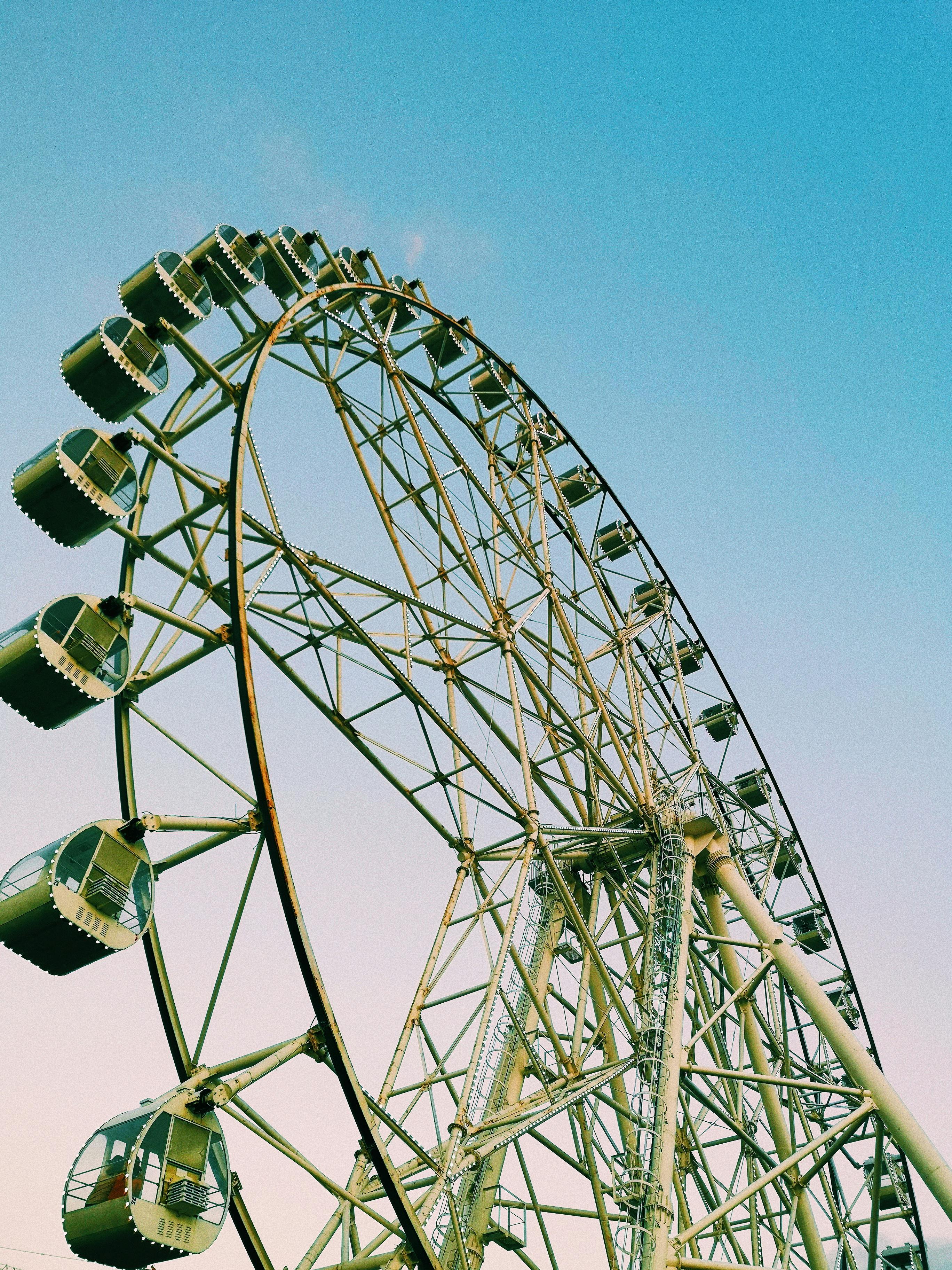 Close up Photograph of Ferris Wheel