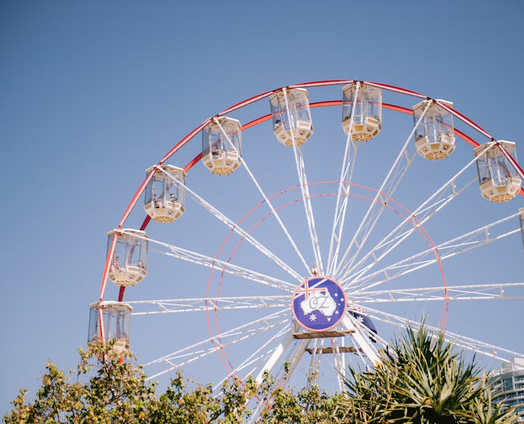 Ferris Wheel At An Amusement Park In Southport Australia